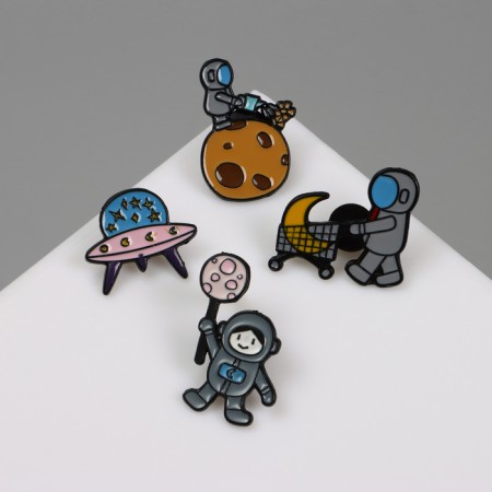Set of icons (4pcs) "Cosmos", colored in ferrous metal-1