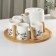 Ceramic tea set "Sakura", 6 items: 4 circles 250 ml, kettle 1 l, tray D = 29 cm, white color