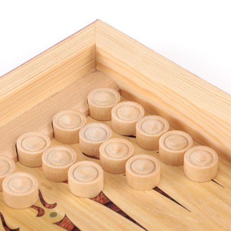 Board game 3 in 1 "Gzhel": chess, backgammon, checkers, wood 40 x 40 cm-8