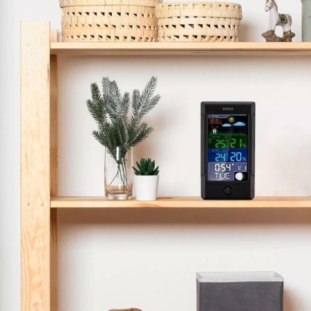 KT-3322 weather station, indoor, moon phase, atmospheric pressure, black-2
