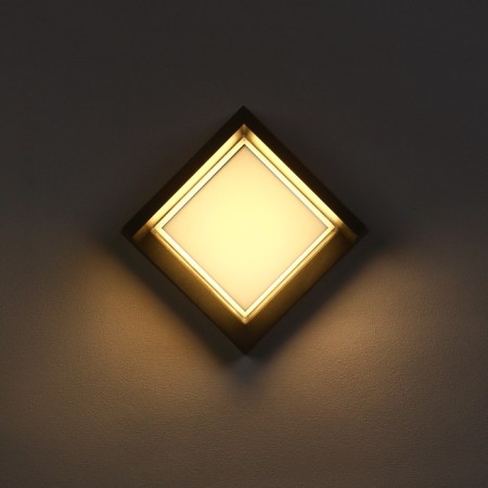 Facade lamp "City", FSD-054, 10 W, 3000K, square, IP65, 220 V, plastic, black