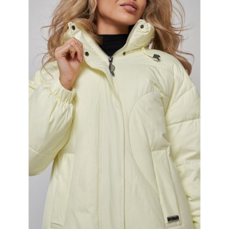 Coat insulated winter female, size 42, color light yellow-16