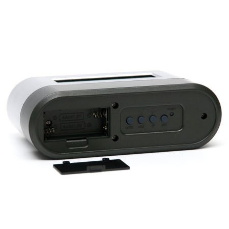 Clock - desktop organizer: alarm clock, thermometer, calendar, 15.1 x 4.7 cm, 2aa-3