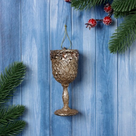 Decoration Christmas tree "Grow Glitter" 10x4.5 cm, gold