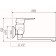 Kitchen mixer "RMS" SL55-005, single-leaf, wall, pour 220 mm, zinc, chrome