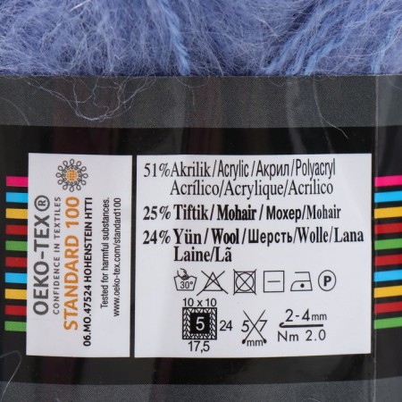 Yarn "Mohair Classic" 25% moher, 24% wool, 51% acrylic 200m/100g (40 blue)-3