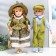 Doll Collectible couple "Vika and Anton, roses on a green" set 2 pcs 40 cm