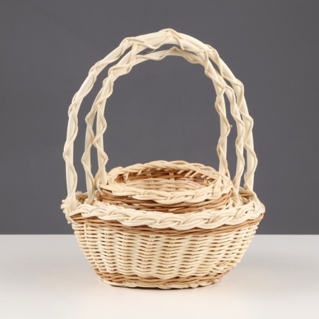 Set of baskets, 3, 9 × 21, 15 × 19, 12 × 16 cm, rattan, mix-6