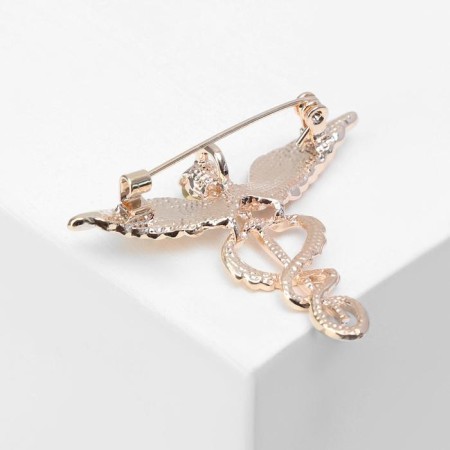 Brooch "Kadetsa", white color in gold-1