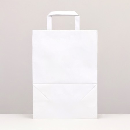 Craft package without printing, white, flat handle 22 x 12 x 29 cm-1