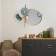 Decor Wall metal with a mirror "Style. Circles" blue-gold 65.4x83.8x8.3 cm