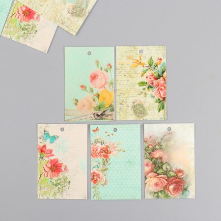 Cardboard "Vintage" set 10 pcs (5 types) 4x6 cm