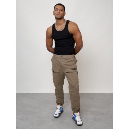 Cargo jeans men, size 46-48, beige color-11