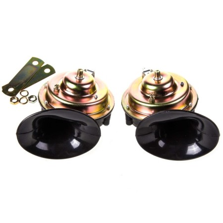 Sound signal SkyWay 004, electric, d = 105 mm, 12 V, 110 DCB, Black, 2 pcs
