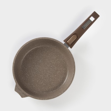 Granite Brown pan, D = 22 cm, anti -stick coating, removable handle, color mix-1