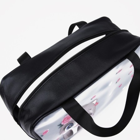 Cosmetic bag with lightning, black color-2