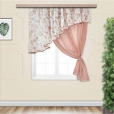 A set of curtains for the kitchen Witerra Byzantium 280x160cm, cocoa, right, PE100%