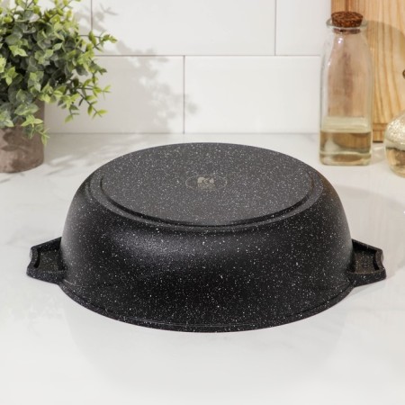 Form "granite Black" Induction Pro, 4 l, d = 28cm, glass cover, anti -stick coating, induction, black color-2