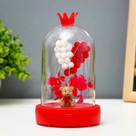 Nightlight "Bear" LED from batteries 3HAAA Red 9.5x9.5x16 cm Risalux-1