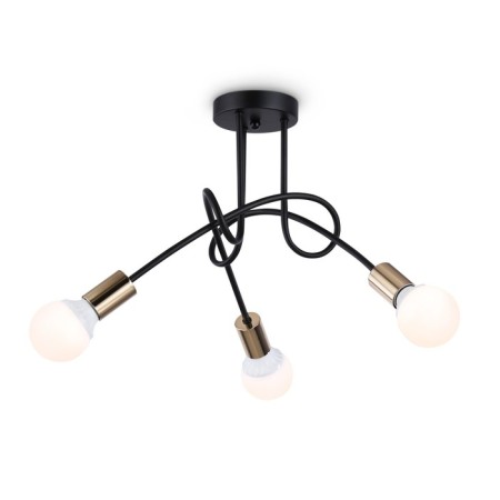 Lamp ceiling in the style of Ambrella Light, Loft, TR80415, 3HE27, black color, gold
