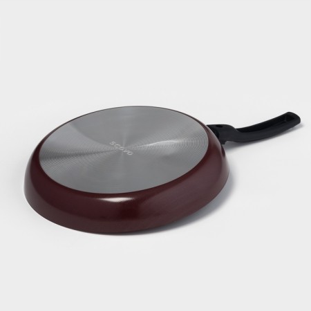 ALFA pan, D = 28 cm, removable handle, glass cover, anti -stick coating, burgundy color-10