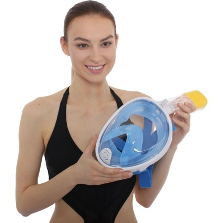 Bradex swimming and snork mask with an action camera mount, blue, size l-5