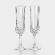 A set of fuepers for champagne Longchamps, 140 ml, crystal glass, 2 pcs