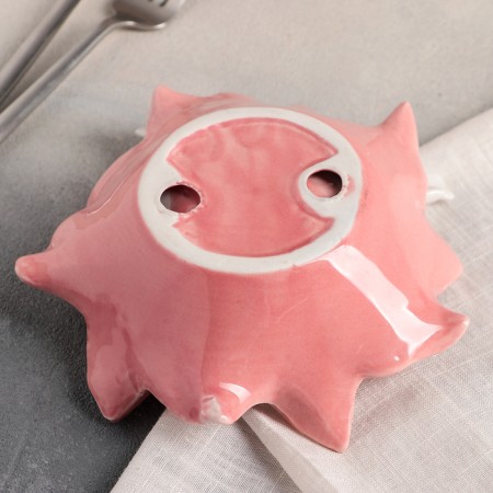 Ceramic "Doves on the Flower", 16.5 × 18 cm, pink color-2