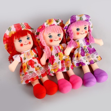 Soft doll "Girl", a flower dress, color mix-3