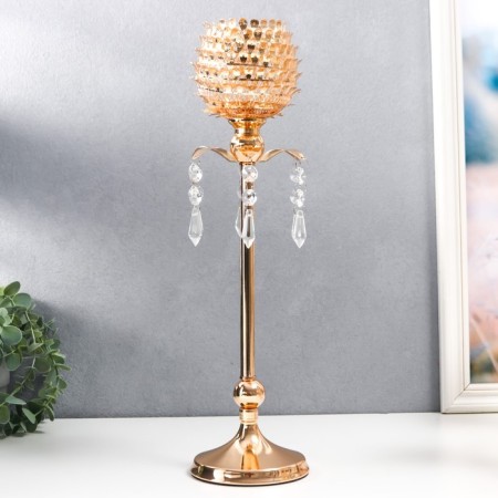 Summary Metal for 1 candle "Scales flower" gold 42x11x11 cm-1