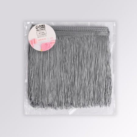 Decorative braid "Furrm", 20 cm, 5 ± 0.5 m, color gray color-1