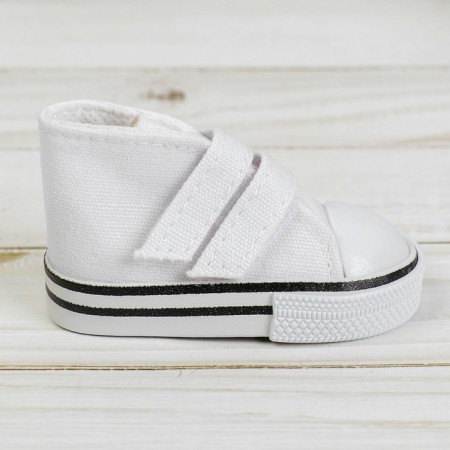 Velcro doll sneakers, sole length 5 cm, white color-1