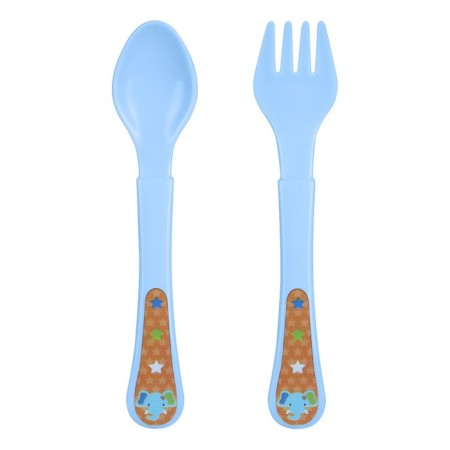 A set of cutlery for feeding "Safari", 2 items: spoon, fork, from 4 months., Mix colors-8