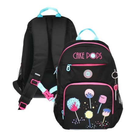 School backpack, 40 x 25 x 13 cm, Grizzly, ergonomic back, laptop department, black