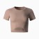 T -shirt female shortened, brown color, size 46 (l)