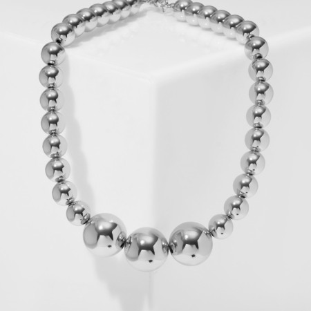 Kilepy Plastic "Standard" Trio, beads No. 8, 20, silver color, 40 cm