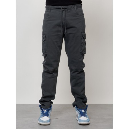 Cargo jeans men, size 44, dark gray color-4