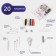 Sewing set of road, 20 items, in a plastic box, 6 × 7.6 cm, color mix