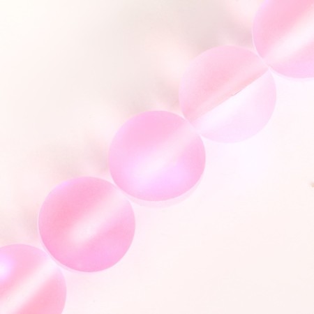 Busins ​​made of natural stone "Cat Eye", set 46 pcs., Size 1 pc. -8 mm, light pink-4