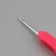 Knitting hook, bilateral, with silicone handle, d = 2/3 mm, 13.5 cm, pink color