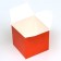 The box is folding, square, red, 8 x 8 x 8 cm,