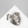 Panda brooch baby, color in silver