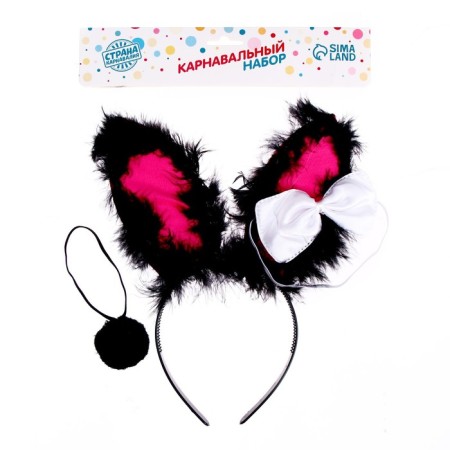 Carnival set "Bunny" 3 objects: rim, tail, butterfly-1