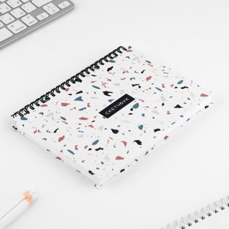 Sketchbook in a solid cover on the crest A5, 80 liters. 100 g/m "Marble"-1