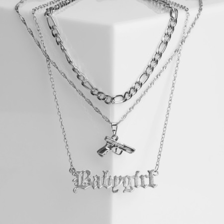 Pistol Pistol Babygirl, silver color, l = 55 cm