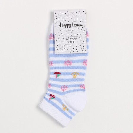 Women's socks, white mix, size 35-38-5