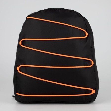 School backpack textile with lacing, black color-5