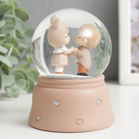 Souvenir Polystone Water Ball Light "Kids - First Love" Mix D = 6.5 cm 9.5x7x7 cm-4