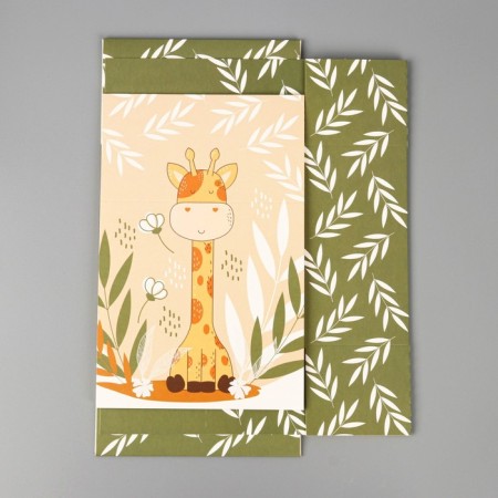 Gift folding box, packaging, "Girafics", 15 x 15 x 8 cm-5