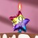 Candle in the cake "Air Ball. Star", number "9", 5.5 cm, multi -colored